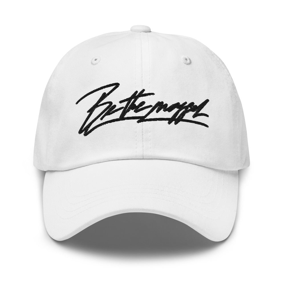 Be the mogger dad hat, White, front