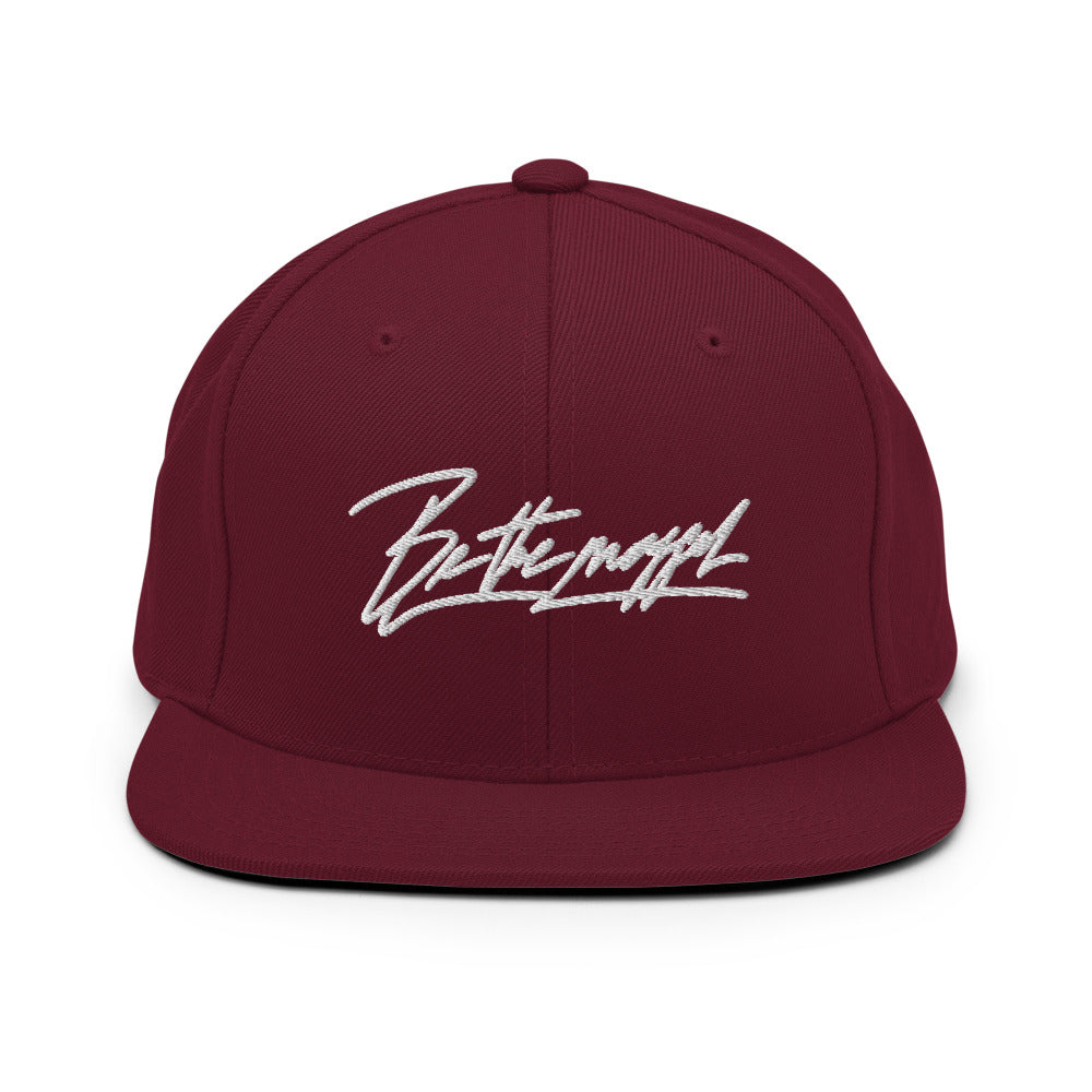 Be the mogger snapback, Maroon, front