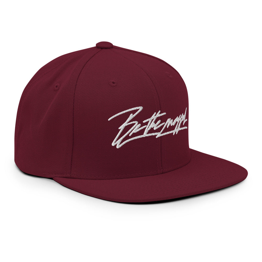 Be the mogger snapback, Maroon, right side