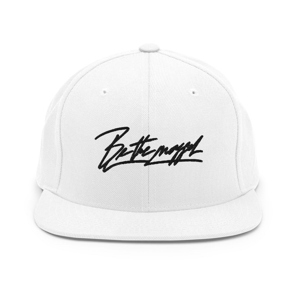 Be the mogger snapback, White, front