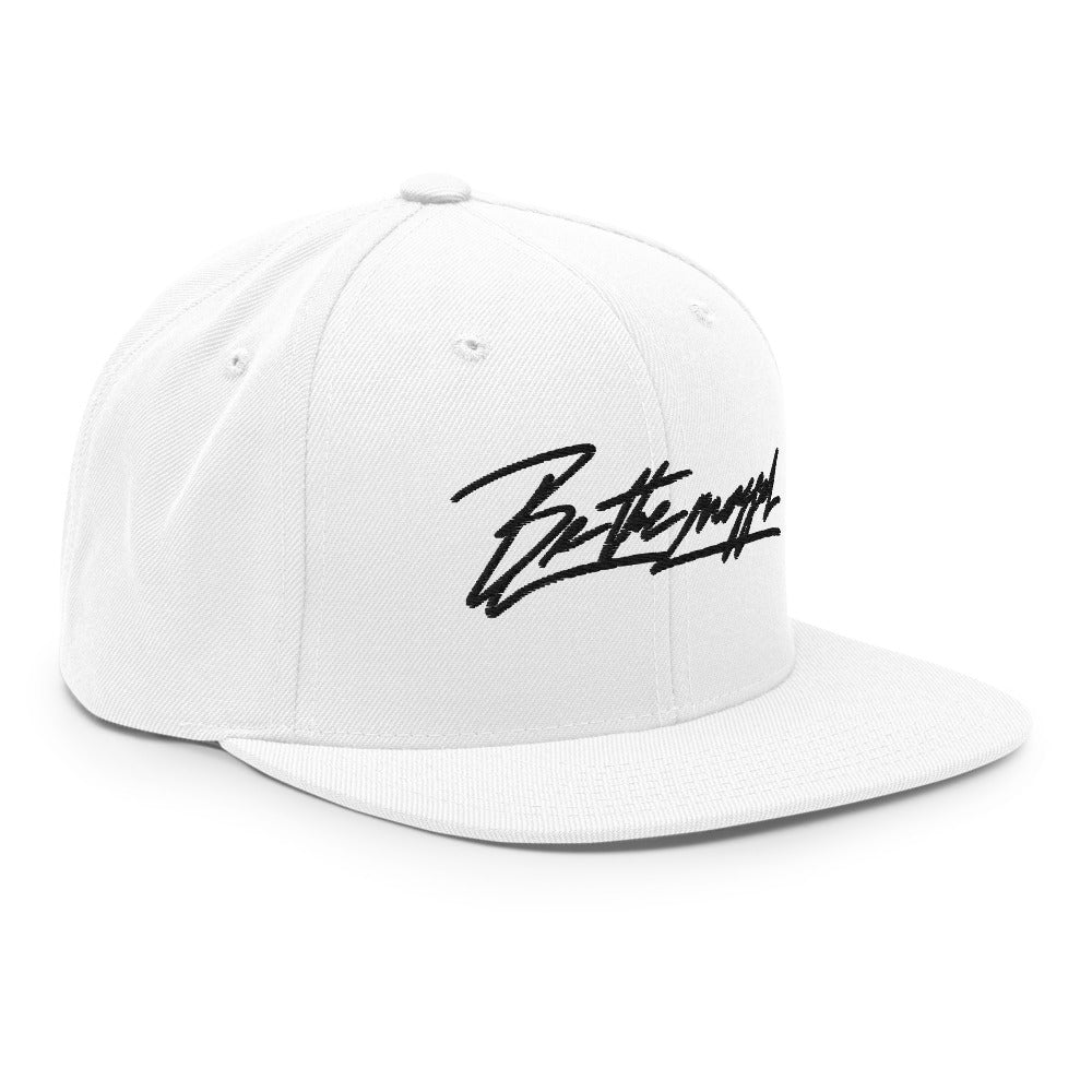 Be the mogger snapback, White, right side