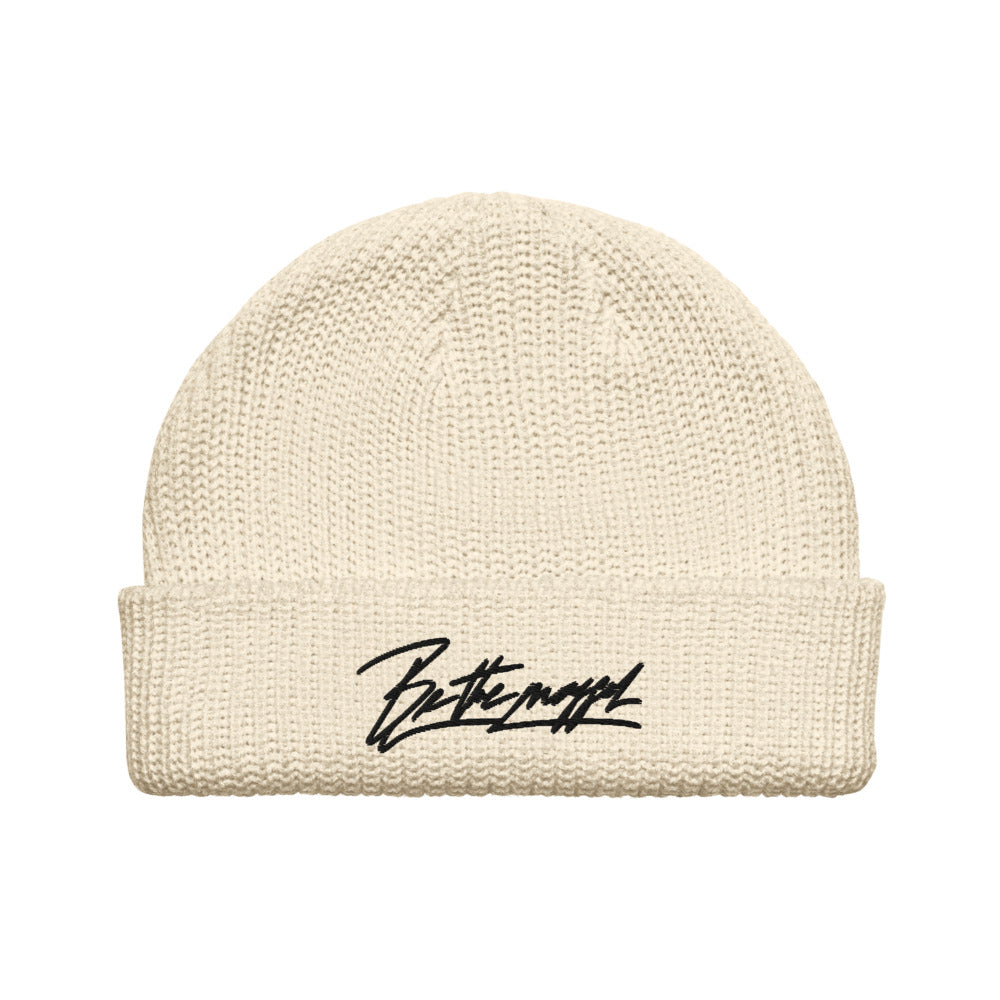 Be The Mogger fisherman beanie, Ecru