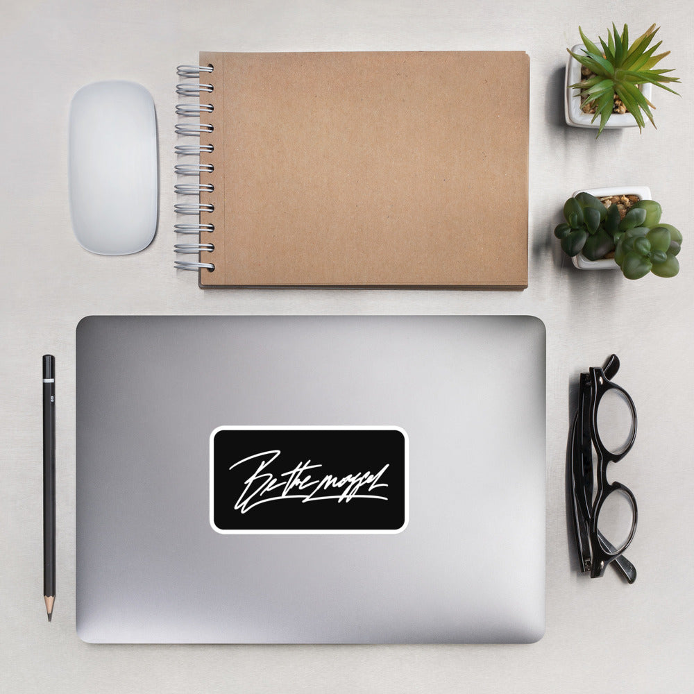 Be The Mogger sticker on a laptop