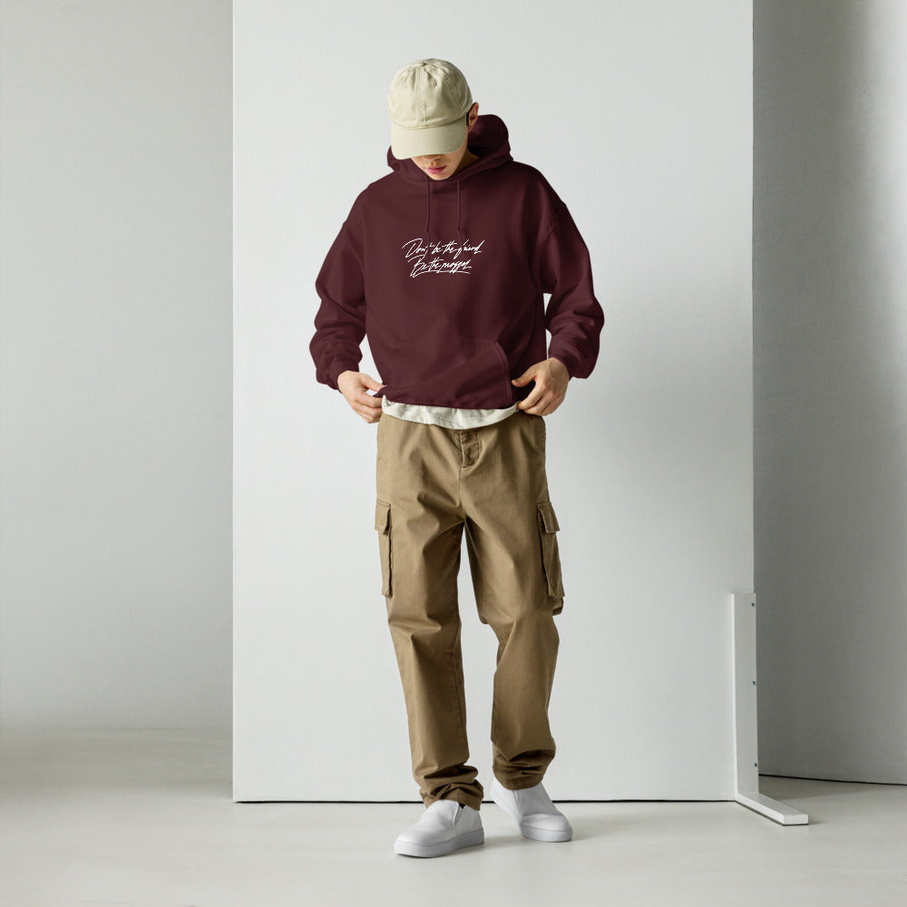 Signature hoodie, Maroon, worn, full outfit