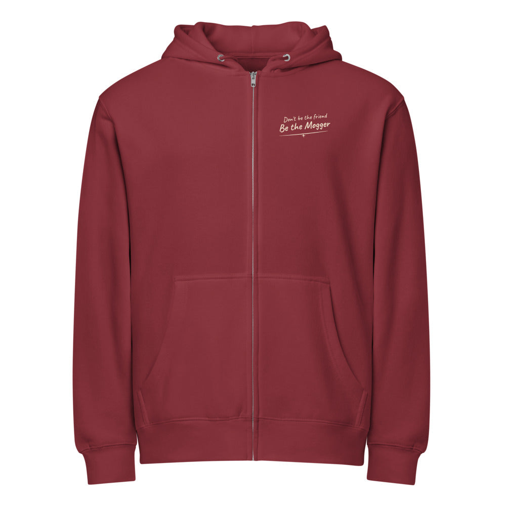 Be the mogger zip hoodie, Burgundy, front