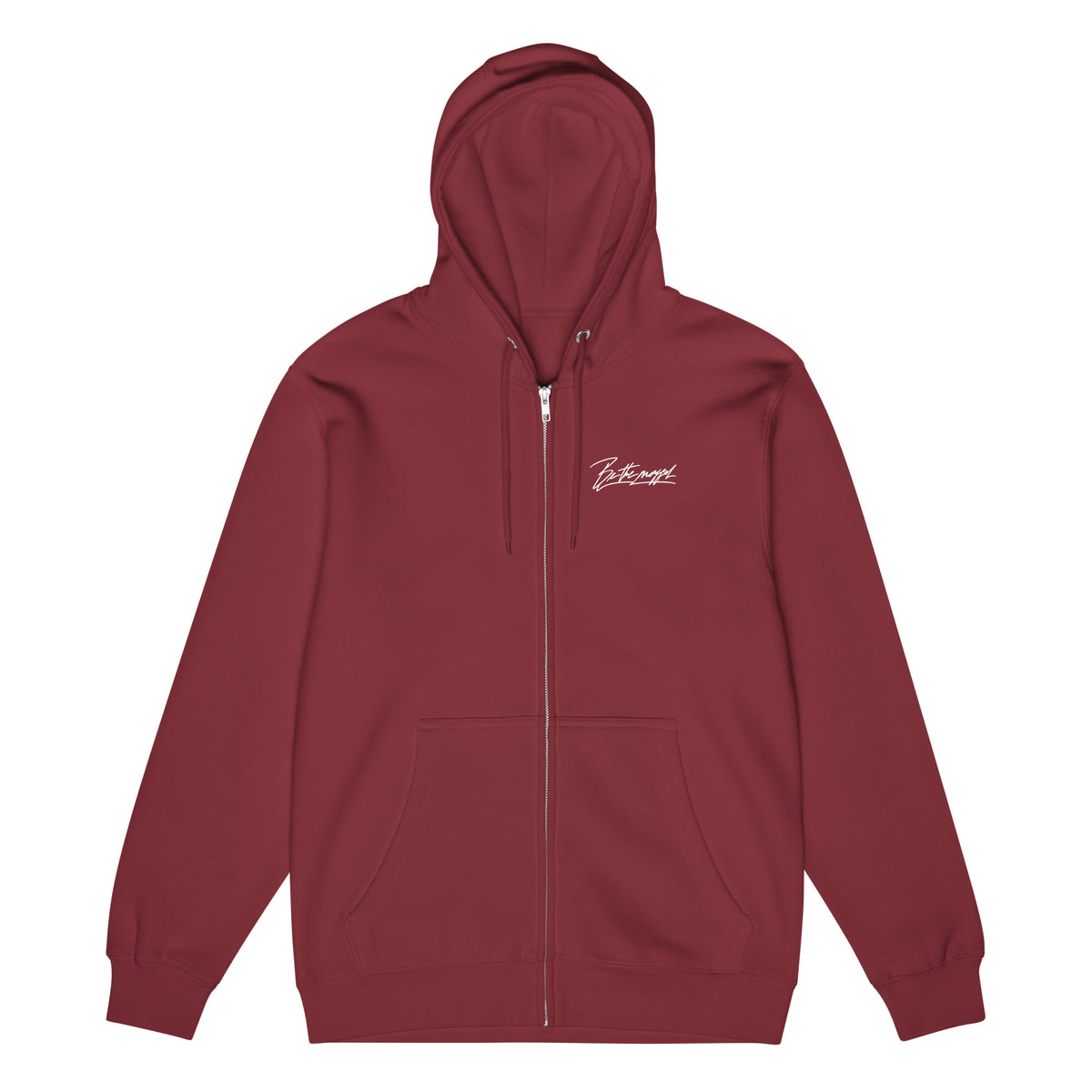 Be the mogger zip hoodie, Burgundy, front