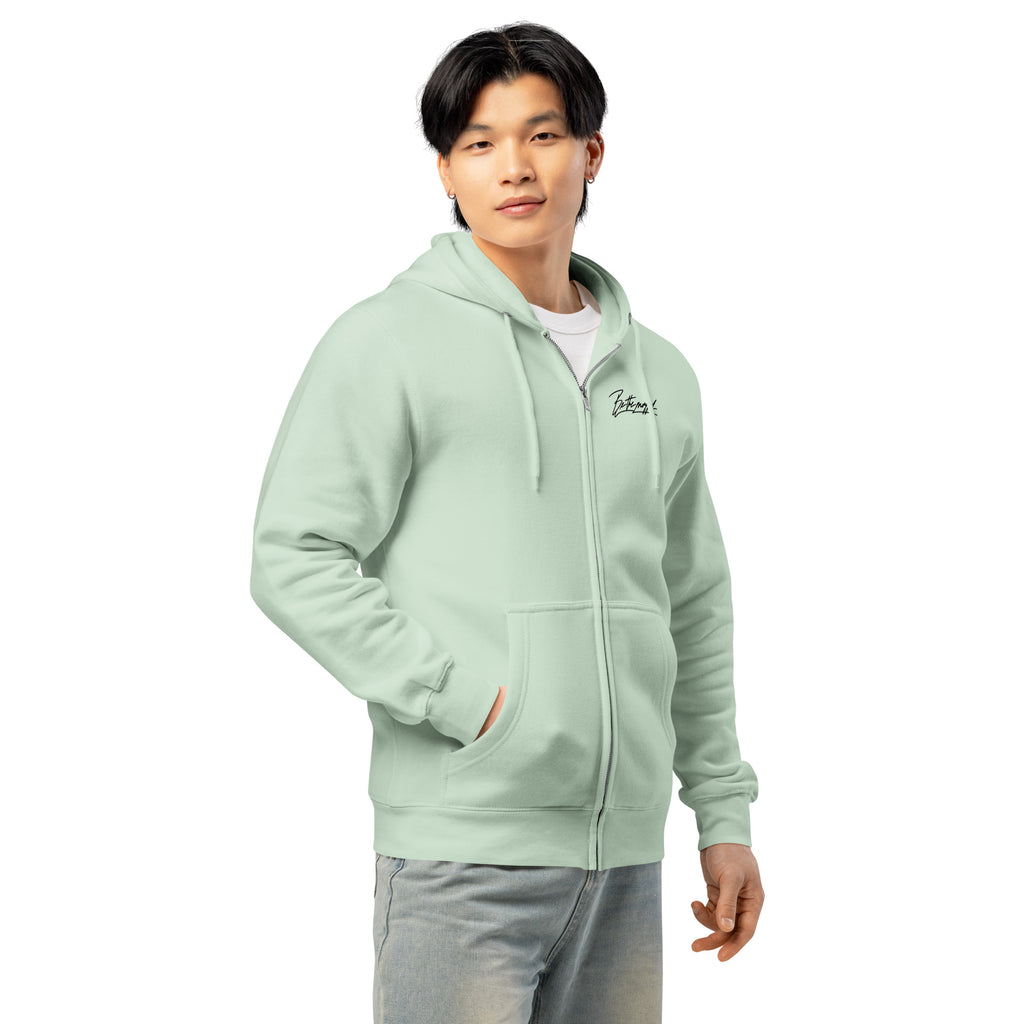 Be the mogger zip hoodie, Seafoam, worn, three-quarter
