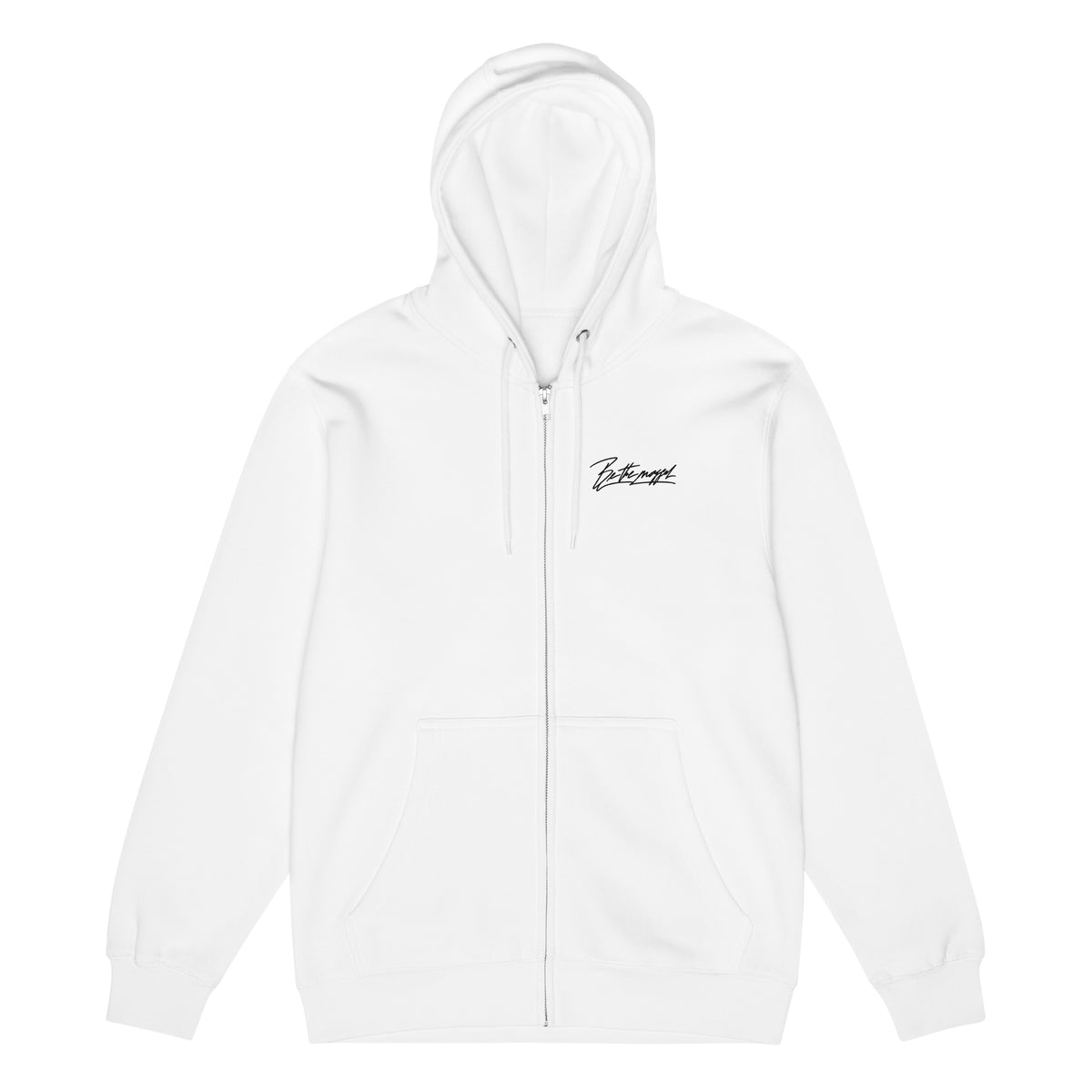 Be the mogger zip hoodie, White, front